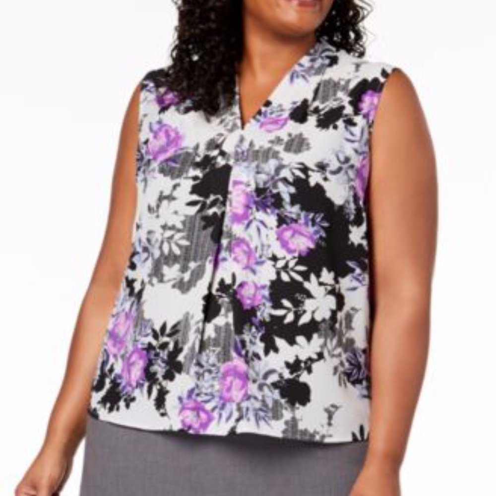 Nine West Printed Amber V-Neck Top